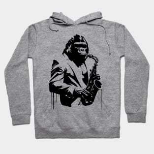 gorilla plays saxophone Hoodie